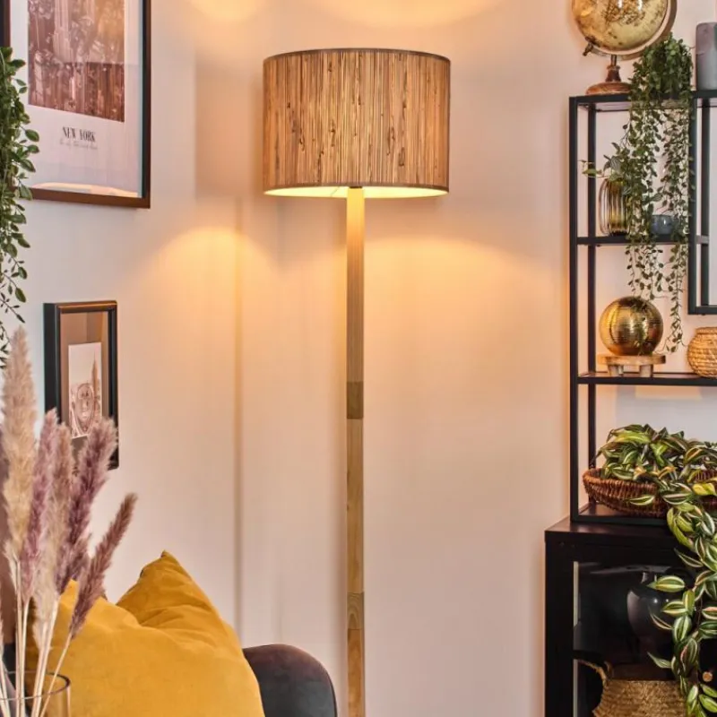 Luminaires Scandinaves-hofstein Bongal Lampadaire Écru, Noir, 1 lumière