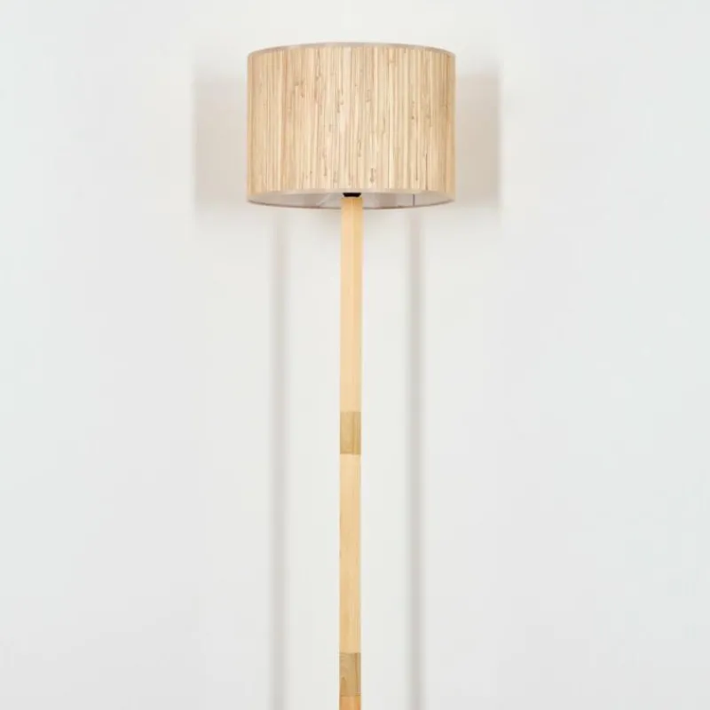 Luminaires Scandinaves-hofstein Bongal Lampadaire Écru, Noir, 1 lumière