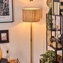 Luminaires Scandinaves-hofstein Bongal Lampadaire Écru, Noir, 1 lumière