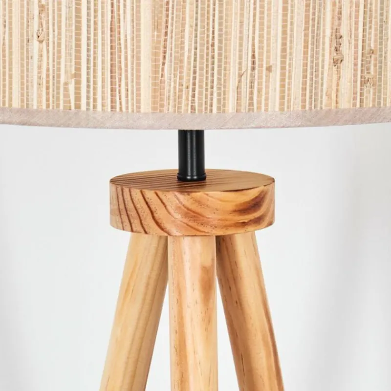 Luminaires Scandinaves-hofstein Bongal Lampadaire Écru, Noir, 1 lumière