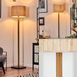 Luminaires Scandinaves-hofstein Bongal Lampadaire Écru, Noir, 1 lumière