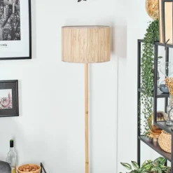 Luminaires Scandinaves-hofstein Bongal Lampadaire Écru, Noir, 1 lumière