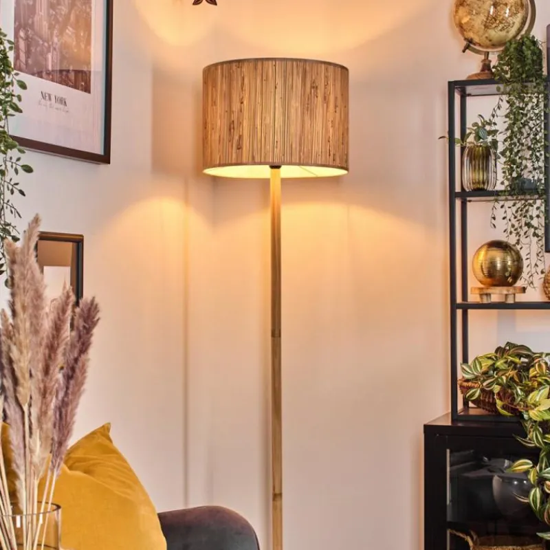 Luminaires Scandinaves-hofstein Bongal Lampadaire Écru, Noir, 1 lumière