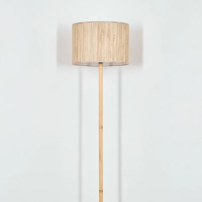 Luminaires Scandinaves-hofstein Bongal Lampadaire Écru, Noir, 1 lumière