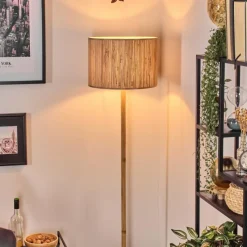 Luminaires Scandinaves-hofstein Bongal Lampadaire Écru, Noir, 1 lumière