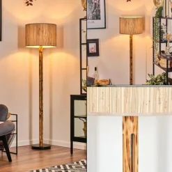 Luminaires Scandinaves-hofstein Bongal Lampadaire Écru, Noir, 1 lumière