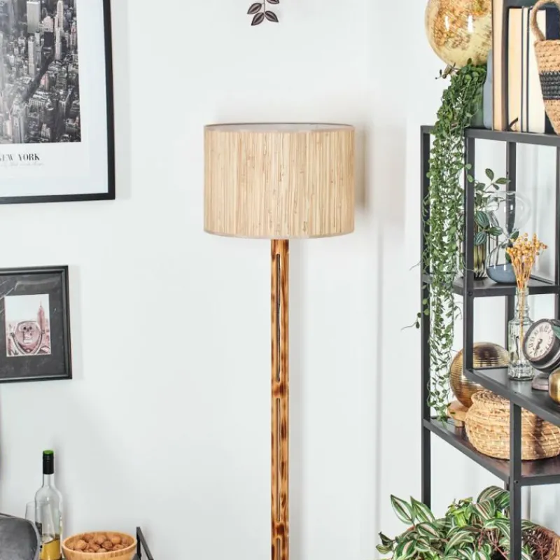 Luminaires Scandinaves-hofstein Bongal Lampadaire Écru, Noir, 1 lumière