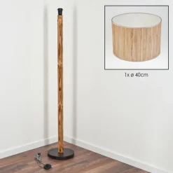 Luminaires Scandinaves-hofstein Bongal Lampadaire Écru, Noir, 1 lumière