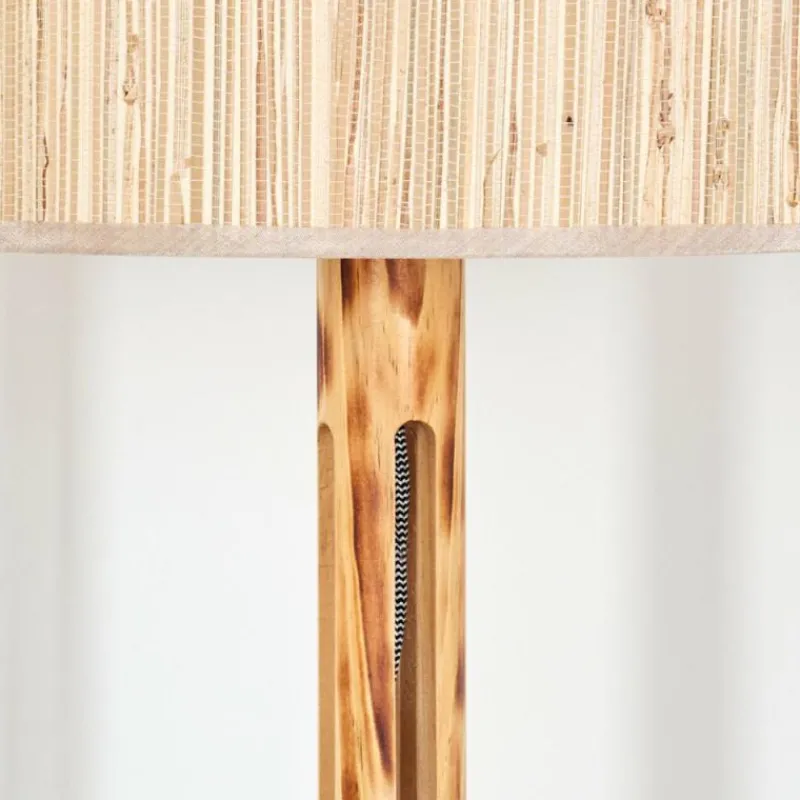 Luminaires Scandinaves-hofstein Bongal Lampadaire Écru, Noir, 1 lumière