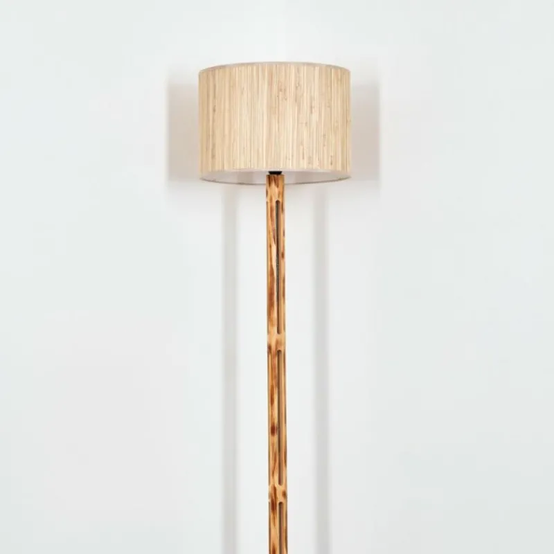 Luminaires Scandinaves-hofstein Bongal Lampadaire Écru, Noir, 1 lumière