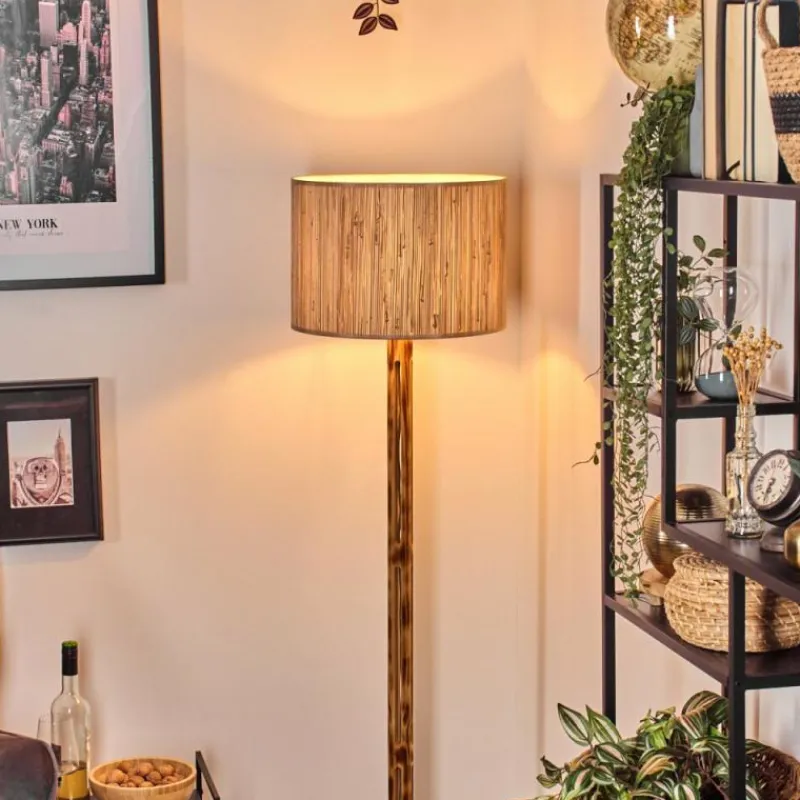 Luminaires Scandinaves-hofstein Bongal Lampadaire Écru, Noir, 1 lumière