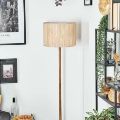 Luminaires Scandinaves-hofstein Bongal Lampadaire Écru, Noir, 1 lumière