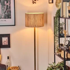 Luminaires Scandinaves-hofstein Bongal Lampadaire Écru, Noir, 1 lumière