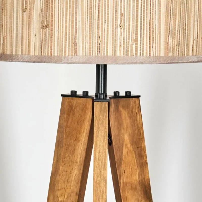Luminaires Scandinaves-hofstein Bongal Lampadaire, Liseuse Écru, Noir, 1 lumière