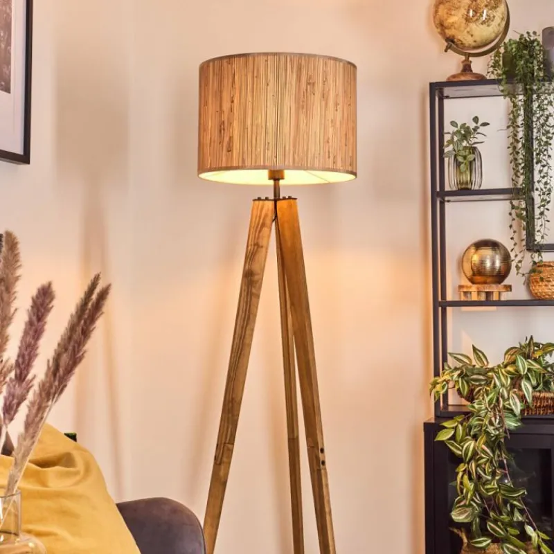 Luminaires Scandinaves-hofstein Bongal Lampadaire, Liseuse Écru, Noir, 1 lumière