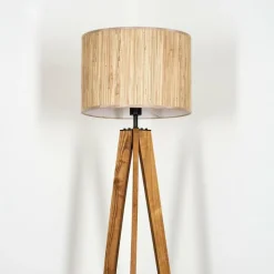 Luminaires Scandinaves-hofstein Bongal Lampadaire, Liseuse Écru, Noir, 1 lumière