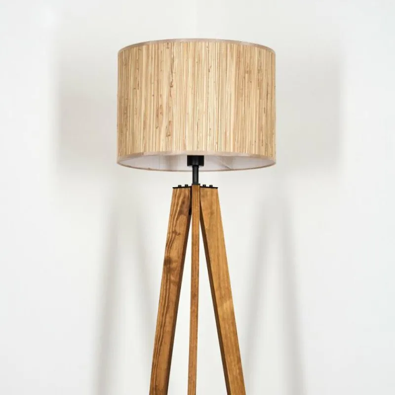 Luminaires Scandinaves-hofstein Bongal Lampadaire, Liseuse Écru, Noir, 1 lumière