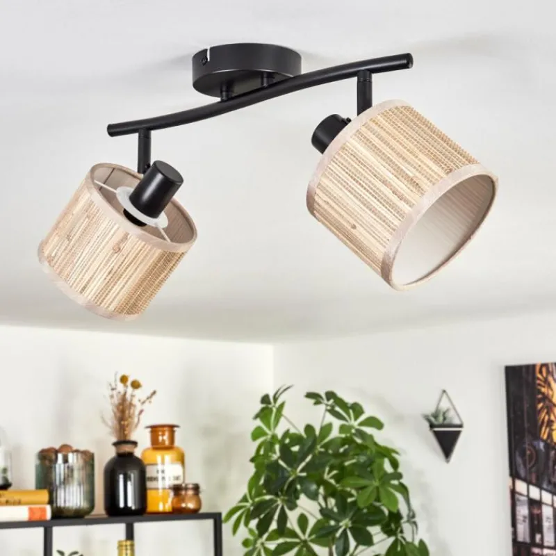 Luminaires Scandinaves-hofstein Bongal Plafonnier Noir, 2 lumières