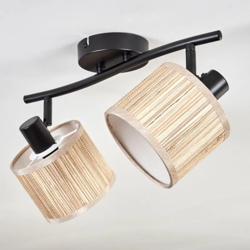 Luminaires Scandinaves-hofstein Bongal Plafonnier Noir, 2 lumières