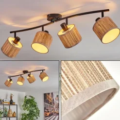 Lampes En Tissu-hofstein Bongal Plafonnier Noir, 4 lumières