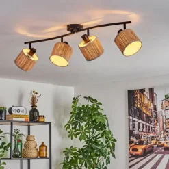 Lampes En Tissu-hofstein Bongal Plafonnier Noir, 4 lumières