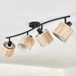 Lampes En Tissu-hofstein Bongal Plafonnier Noir, 4 lumières