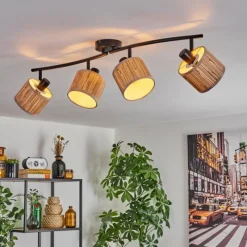 Lampes En Tissu-hofstein Bongal Plafonnier Noir, 4 lumières