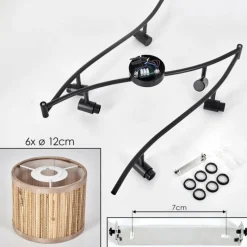 hofstein Bongal Plafonnier Noir, 6 lumières