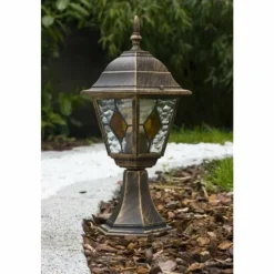 Luminaires Rustiques-hofstein Borne d'éclairage Antibes Brun, Or, 1 lumière