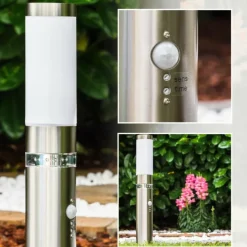 hofstein Borne d'éclairage Avize Acier inoxydable, 1 lumière, Détecteur de mouvement