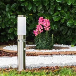 hofstein Borne d'éclairage Avize Acier inoxydable, 1 lumière, Détecteur de mouvement