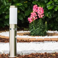 hofstein Borne d'éclairage Avize Acier inoxydable, 1 lumière, Détecteur de mouvement