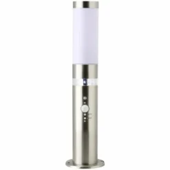 Luminaires Brilliant Borne d'éclairage Brilliant Bole Acier inoxydable, 1 lumière, Détecteur de mouvement