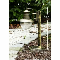 Luminaires Rustiques-hofstein Borne d'éclairage Brilliant Artu Or, Laiton, Noir, 1 lumière