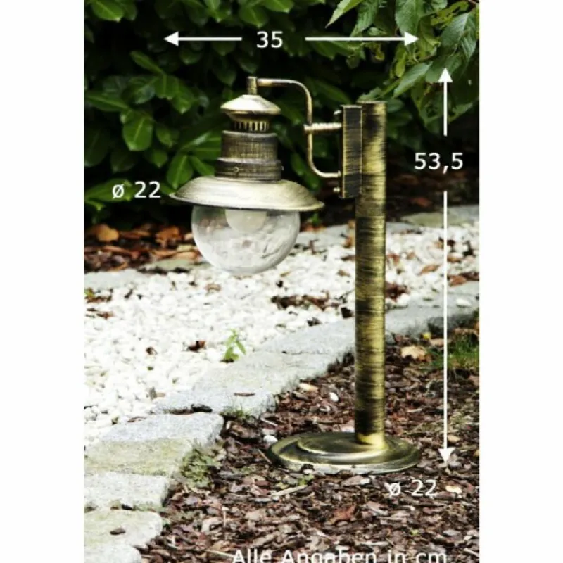 Luminaires Rustiques-hofstein Borne d'éclairage Brilliant Artu Or, Laiton, Noir, 1 lumière