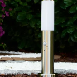 hofstein Borne d'éclairage Caserta Acier inoxydable, 1 lumière, Détecteur de mouvement