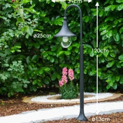 Luminaires Rustiques-hofstein Borne d'éclairage Elgin Noir, 1 lumière