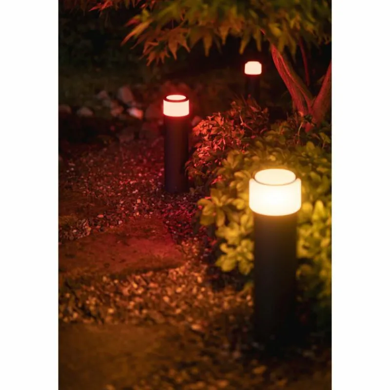 Luminaires Philips Borne d'éclairage, kit de base Philips Hue Ambiance White & Color Calla LED Noir, 1 lumière, Changeur de couleurs