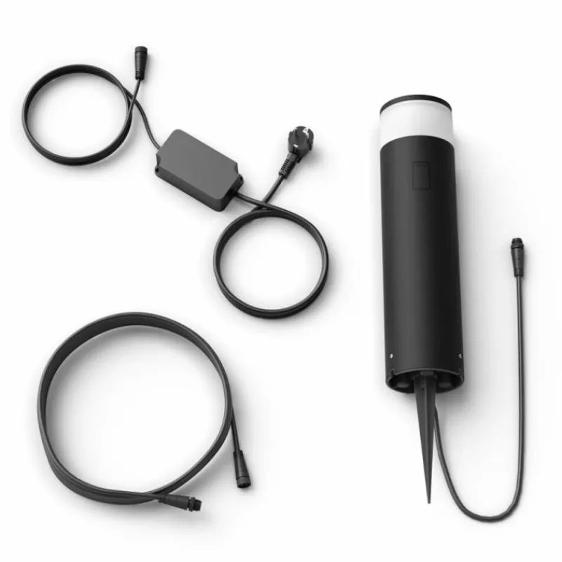 Luminaires Philips Borne d'éclairage, kit de base Philips Hue Ambiance White & Color Calla LED Noir, 1 lumière, Changeur de couleurs