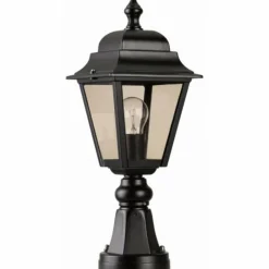 Luminaires Rustiques-Luminaires LCD Borne d'éclairage LCD Lennestadt Noir, 1 lumière