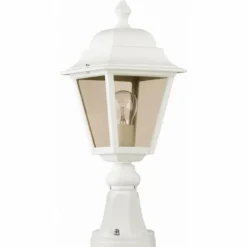 Luminaires Rustiques-Luminaires LCD Borne d'éclairage LCD Lennestadt Blanc, 1 lumière