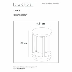 Luminaires Lucide Borne d'éclairage Lucide CADIX Noir, 1 lumière