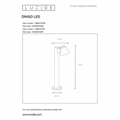 Luminaires Lucide Borne d'éclairage Lucide DINGO-LED Noir, 1 lumière