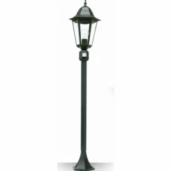 Luminaires Rustiques-hofstein Borne d'éclairage LUTEC BRISTOL Noir, 1 lumière, Détecteur de mouvement