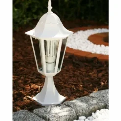 Luminaires Rustiques-hofstein Borne d'éclairage LUTEC BRISTOL Blanc, 1 lumière