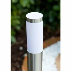 Lampe Borne d'éclairage Massive myGarden UTRECHT Acier inoxydable, Blanc, 1 lumière, Détecteur de mouvement