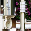 hofstein Borne d'éclairage Tunes Acier inoxydable, 1 lumière, Détecteur de mouvement