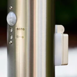 hofstein Borne d'éclairage Tunes Acier inoxydable, 1 lumière, Détecteur de mouvement