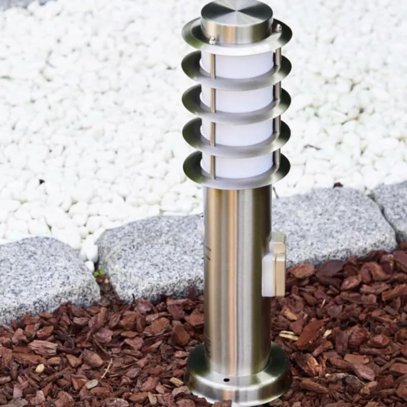 hofstein Borne d'éclairage Tunes Acier inoxydable, 1 lumière, Détecteur de mouvement