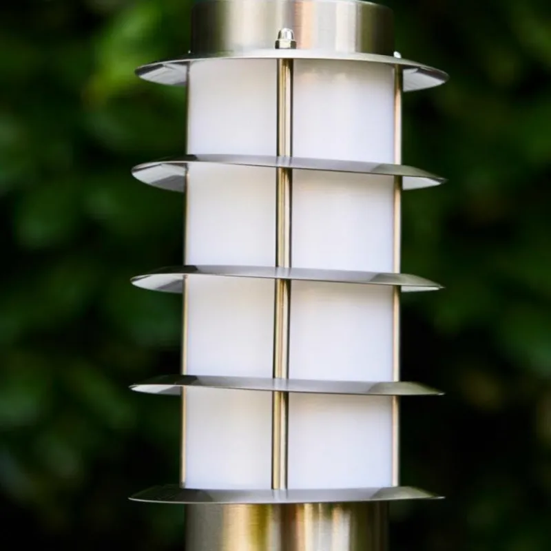 hofstein Borne d'éclairage Tunes Acier inoxydable, 1 lumière, Détecteur de mouvement